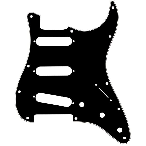 Fender Stratocaster Pickguard SSS 11 Hole 3-Ply Black